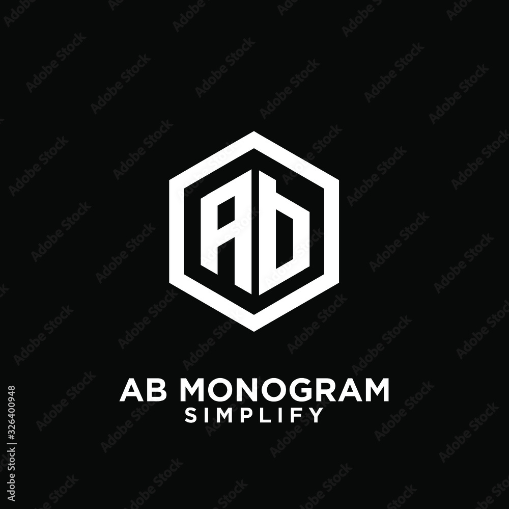 ab, ba, a b initial monogram hexagon letter white logo design with black background ab, ba, a b initial monogram hexagon letter white logo design with black background
