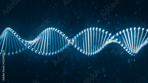 DNA strand concept. Medical, science, genetics background. Biotechnology, gene cell, rna structure. 3d rendering photo