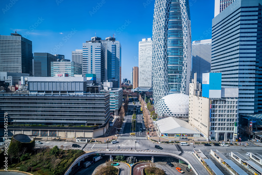 Naklejka premium 東京都市風景 西新宿 高層ビル 青空 ~ Tokyo Shinjuku ~