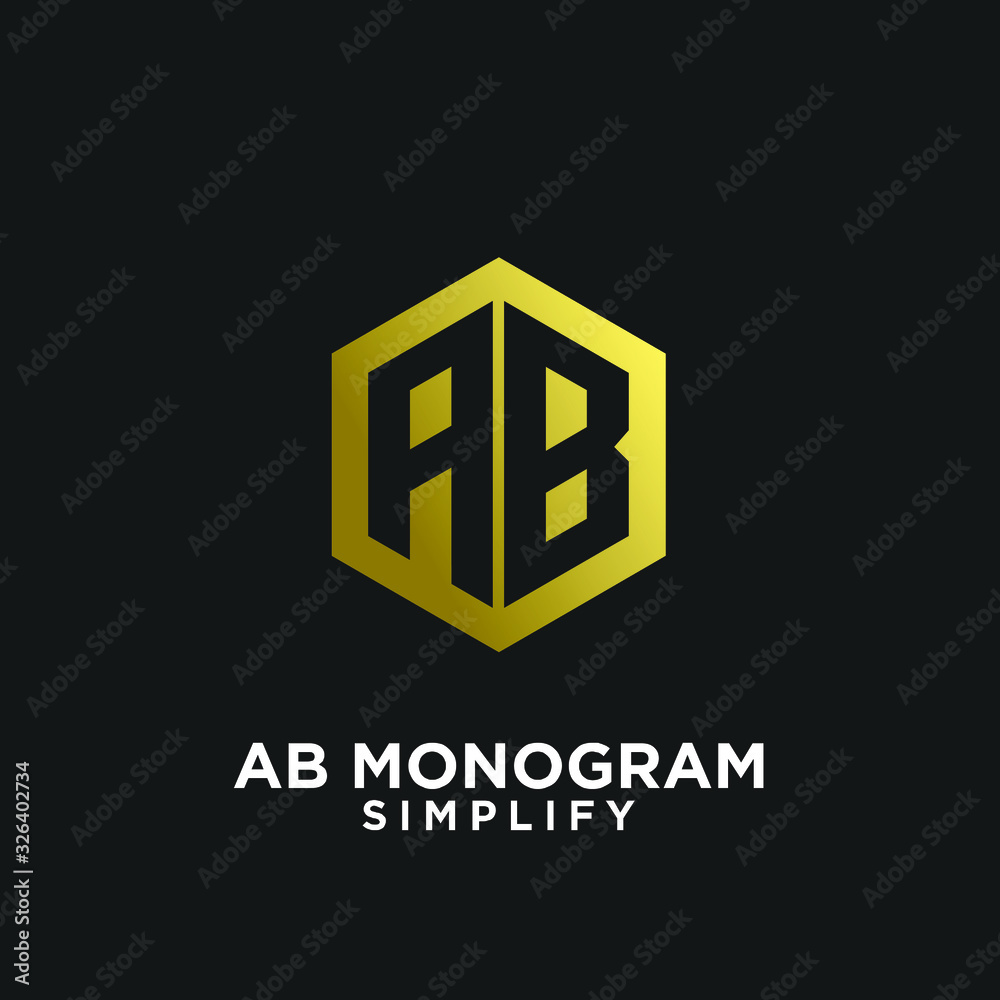 gold ab, ba, a b initial monogram hexagon letter black logo design with black background gold ab, ba, a b initial monogram hexagon letter black logo design with black background