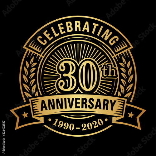 30 years of celebrations design template. 30th logo. Vector and illustrations.