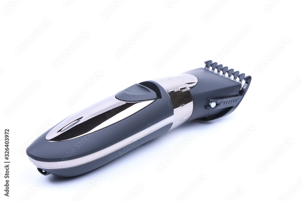 Obraz premium Wireless hair trimmer and beard isolated on a white background. Hair dryer