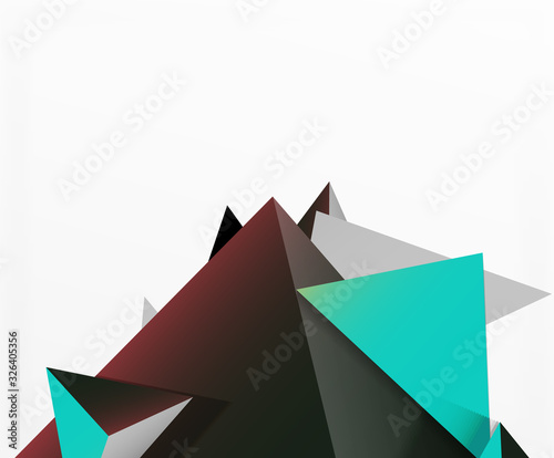 Abstract background, mosaic 3d triangles composition, low poly style design. Vector Illustration For Wallpaper, Banner, Background, Card, Book Illustration, landing page