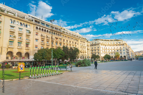 THESSALONIKI, GREECE - November 30, 2019: Aristotelous Square in Thessaloniki, Greece