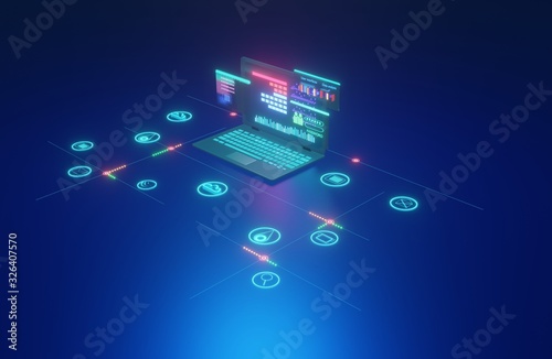 Computer devices technology internet concept.3d rendering