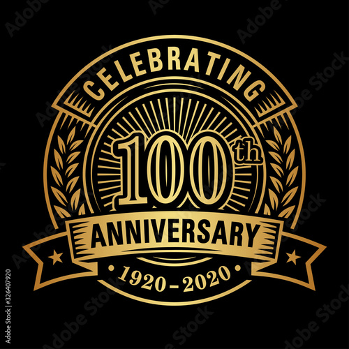 100 years of celebrations design template. 100th logo. Vector and illustrations.