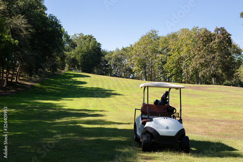 Golf car on the golf course