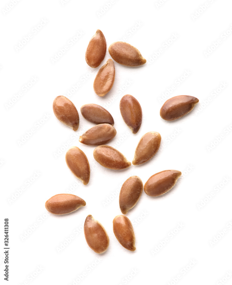Flax seed on white background. Flax seed on white background.