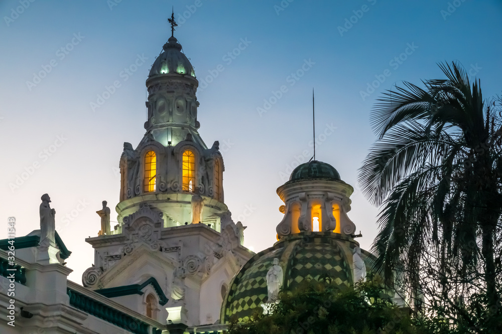 Obraz premium Cathedral, Plaza Grande, historical center of Quito, founded in the 16th century on the ruins of an Inca city, Ecuador