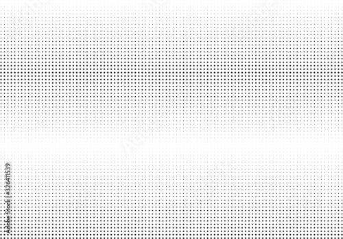 Abstract halftone dotted background. Monochrome futuristic grunge pattern, stars.  Vector modern optical pop art texture for posters, site, postcard, cover, labels, vintage sticker, mock-up layout.