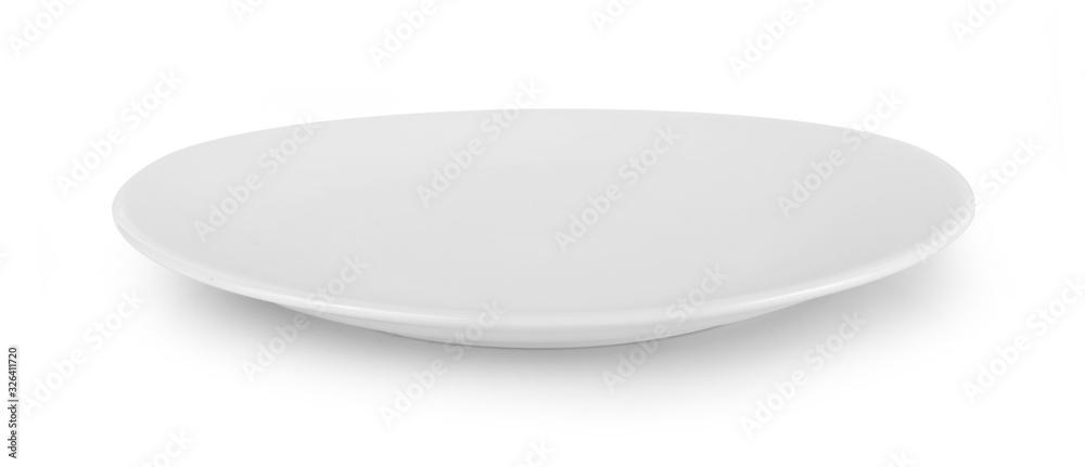 empty white plate isolate on white background empty white plate isolate on white background
