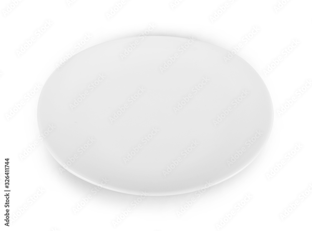 empty white plate isolate on white background empty white plate isolate on white background