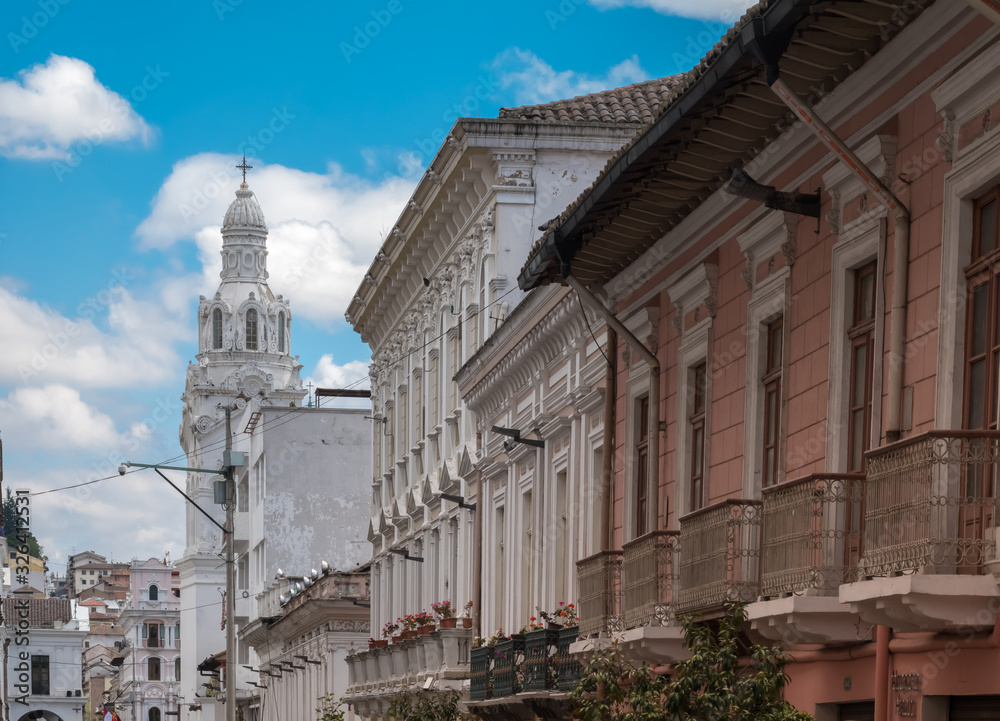 The historical center of Quito, founded in the 16th century on the ruins of an Inca city, Ecuador