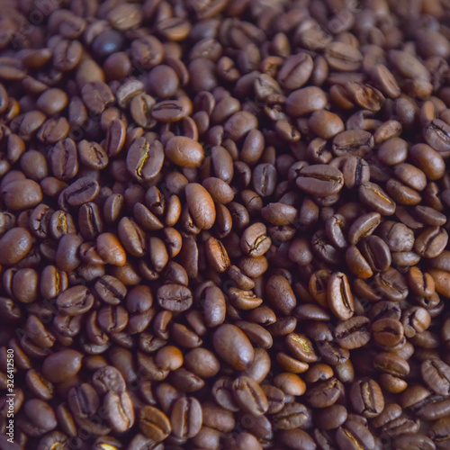 roasted coffee beans top view