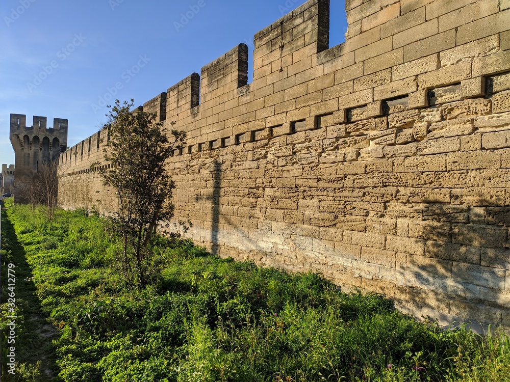 Avignon rempart forteresse, jardin pont d'avignon france, vaucluse