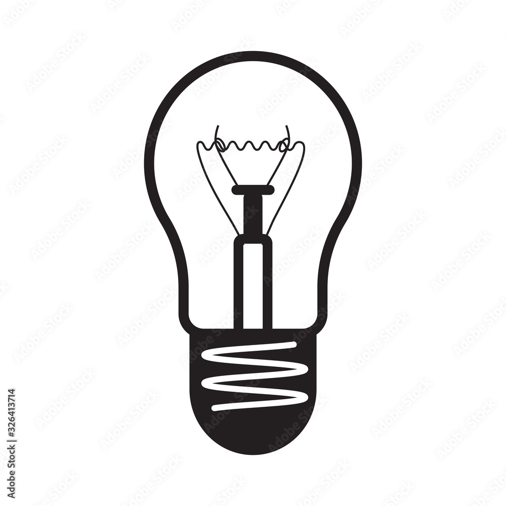 Incandescent lamp logo on an isolated white background. Vector image Incandescent lamp logo on an isolated white background. Vector image