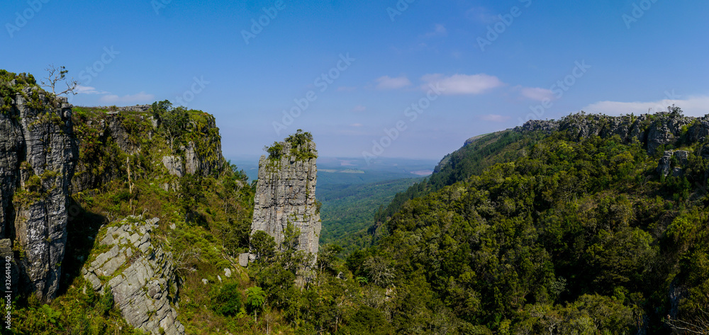 The Pinnacle is a freestanding natural tower (tower, spire or needle) on the Panorama Route (R534) near God's Window lookout overlooking the lowfield