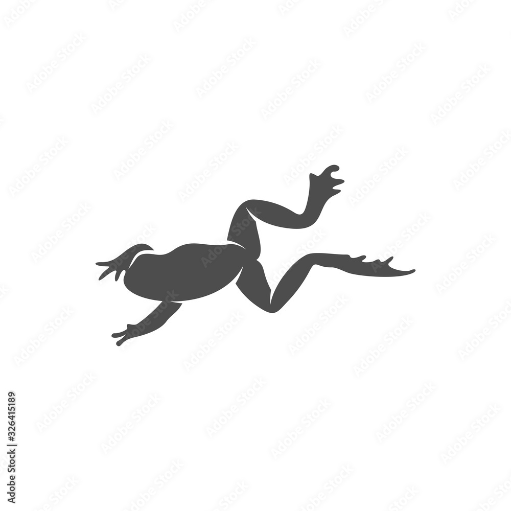 Fototapeta premium Frog logo vector design template, Silhouette Frog logo animal, Illustration