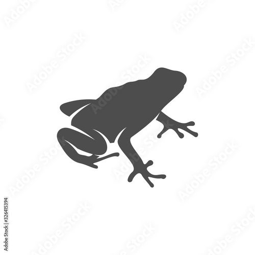 Frog logo vector design template, Silhouette Frog logo animal, Illustration © shuttersport