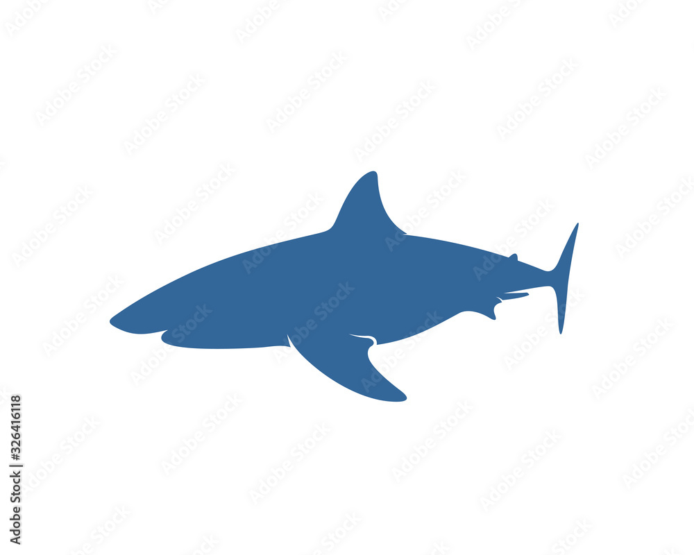 Fototapeta premium Shark logo vector design template, Silhouette Shark logo, Illustration