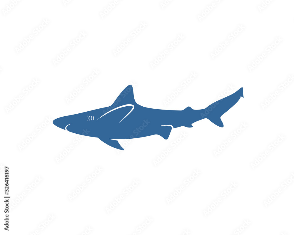 Obraz premium Shark logo vector design template, Silhouette Shark logo, Illustration