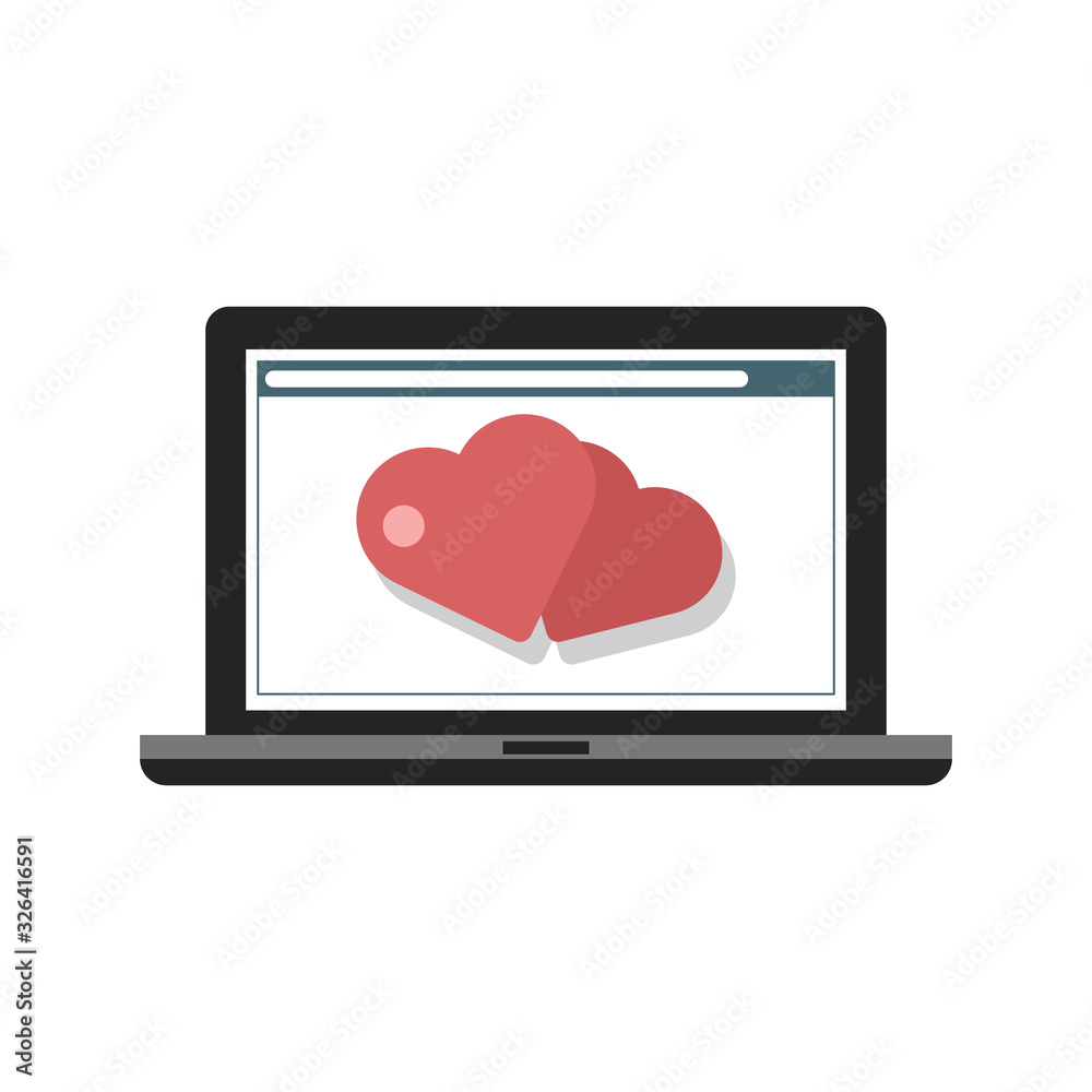 Dating website icon. Flat style illustration. Isolated. 