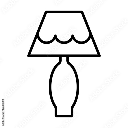 Bedside lamp icon vector