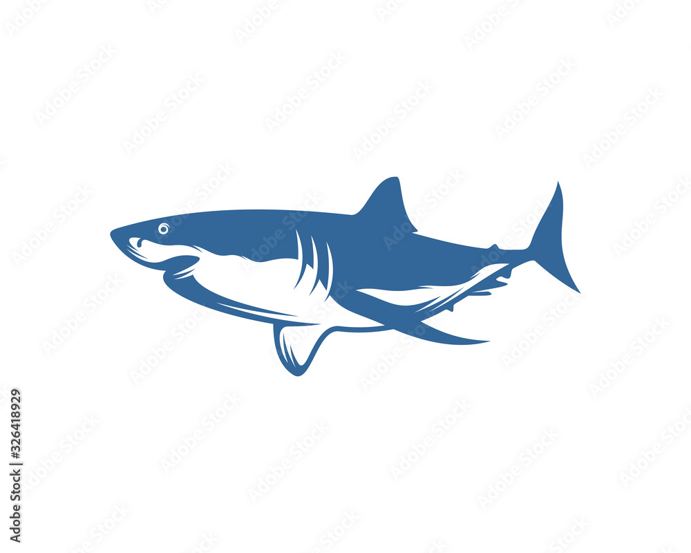 Shark logo vector design template, Silhouette Shark logo, Illustration Shark logo vector design template, Silhouette Shark logo, Illustration