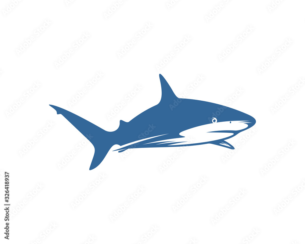 Shark logo vector design template, Silhouette Shark logo, Illustration Shark logo vector design template, Silhouette Shark logo, Illustration