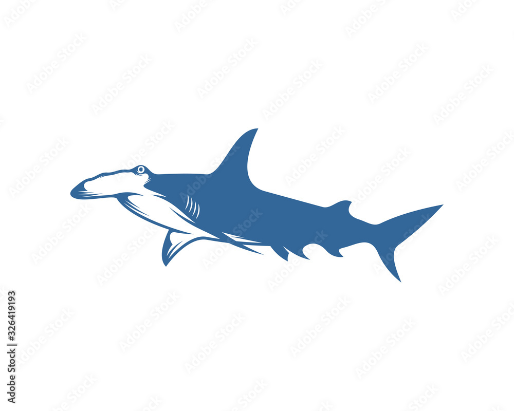 Shark logo vector design template, Silhouette Shark logo, Illustration Shark logo vector design template, Silhouette Shark logo, Illustration