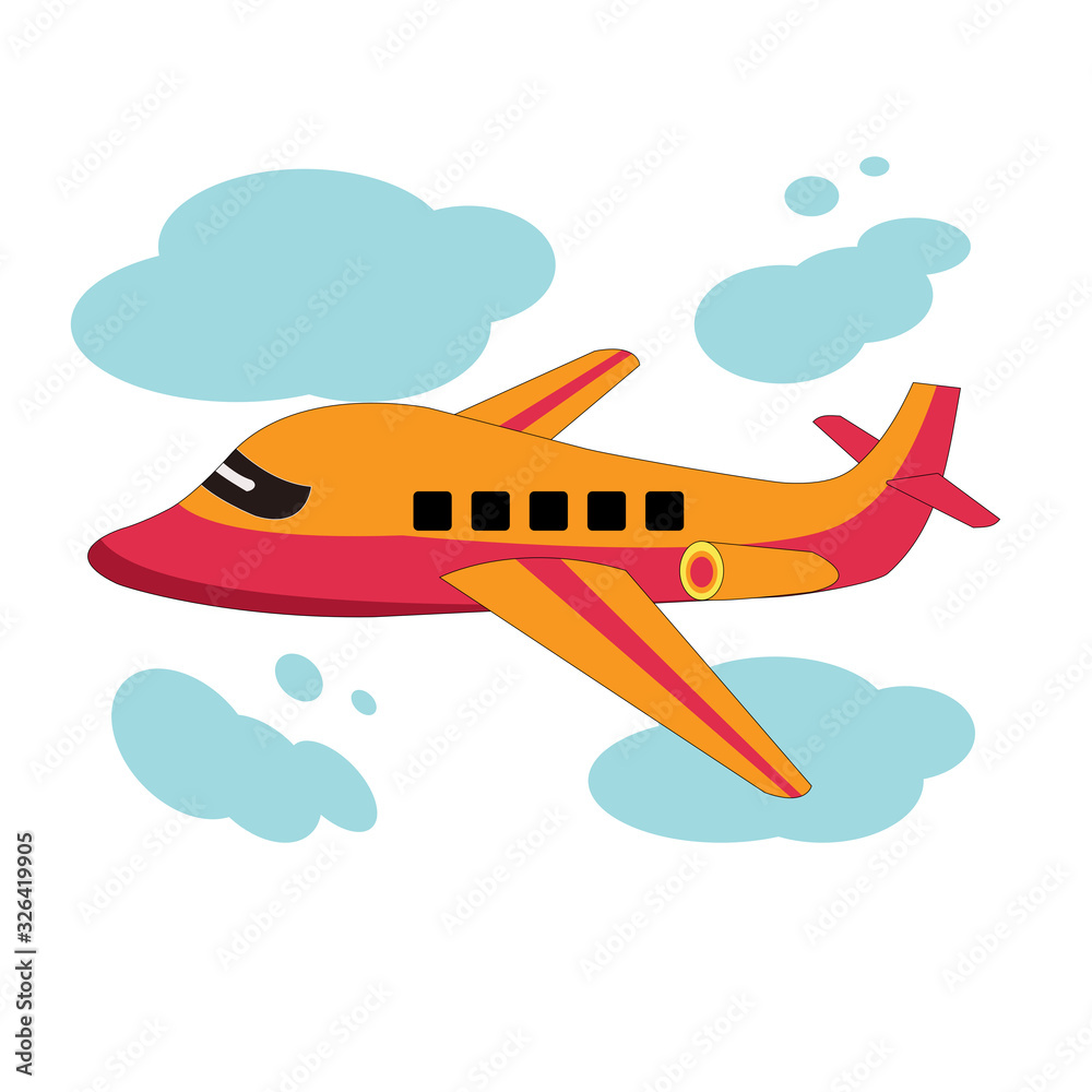 airplane in the sky vector illustration 