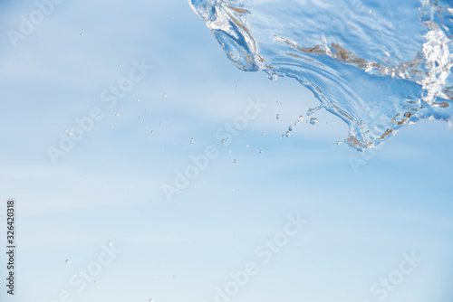  Water in the air with the sea and sky background