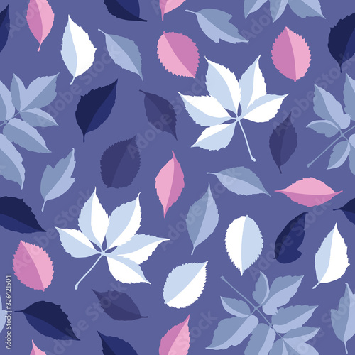 Vector seamless pattern with autumn leaves