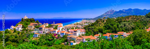 Wonderful scenery of Greece  - beautiful island Samos. View of Karlovasi old village © Freesurf