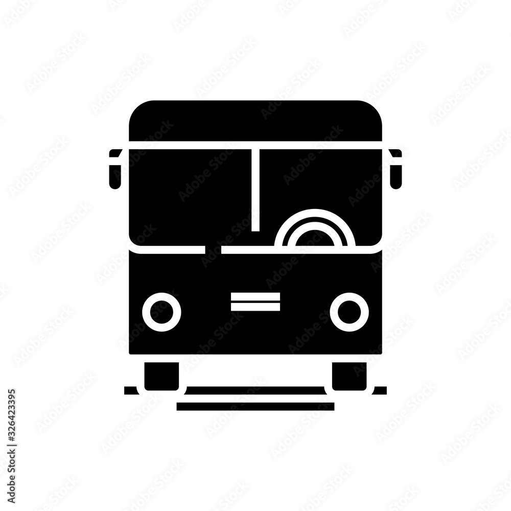 Bus black icon, concept illustration, vector flat symbol, glyph sign. Bus black icon, concept illustration, vector flat symbol, glyph sign.