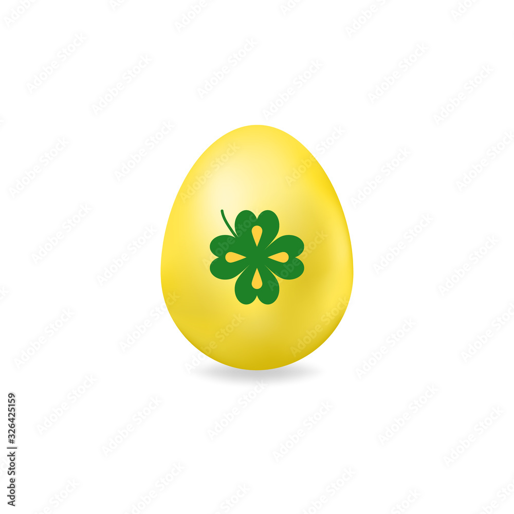 Easter egg with elements for St. Patrick's Day. Vector illustration. Colored egg with clover leaf isolated on a white background. Ideal for holiday designs, greeting cards, prints, designer packaging. Easter egg with elements for St. Patrick's Day. Vector illustration. Colored egg with clover leaf isolated on a white background. Ideal for holiday designs, greeting cards, prints, designer packaging.