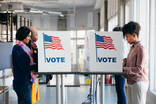Diverse Women Voting on Election Day