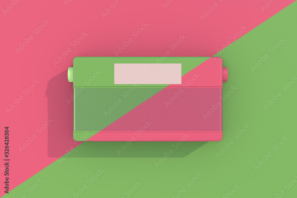 Retro radio 3d rendering. minimal concept. Retro radio 3d rendering. minimal concept.