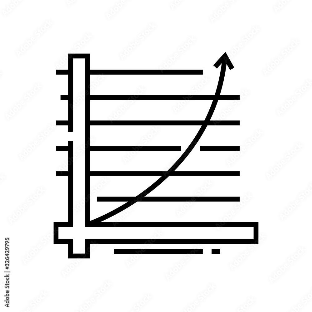 Increase power line icon, concept sign, outline vector illustration, linear symbol. Increase power line icon, concept sign, outline vector illustration, linear symbol.