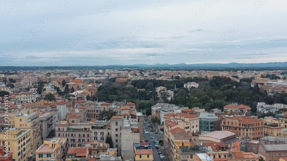 Aerial view of residential district of Rome, Italy. Tilt up establishing shot. Aerial view of residential district of Rome, Italy. Tilt up establishing shot.