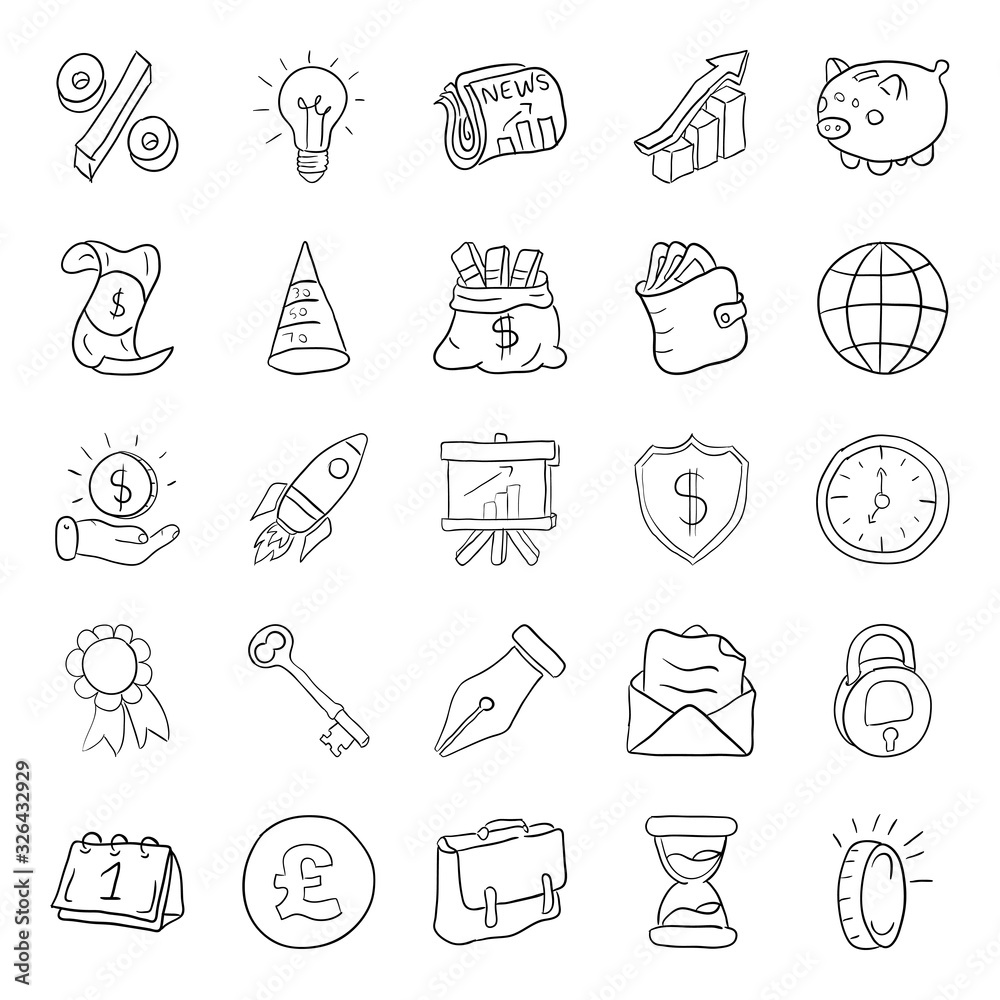 Business and Finance Doodle Vectors Pack Business and Finance Doodle Vectors Pack