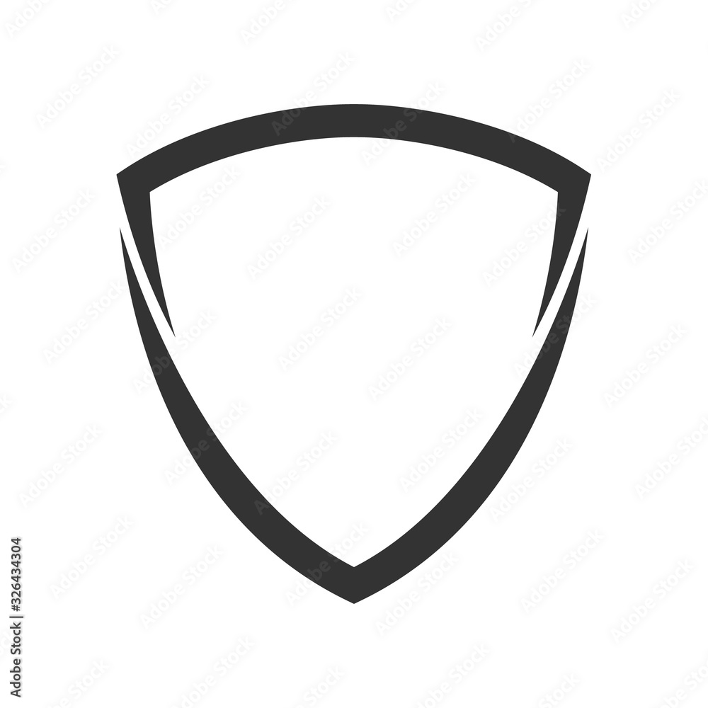 shield logo template flat illustration, shielding icon in black and white color, security and protector symbol isolated on white shield logo template flat illustration, shielding icon in black and white color, security and protector symbol isolated on white