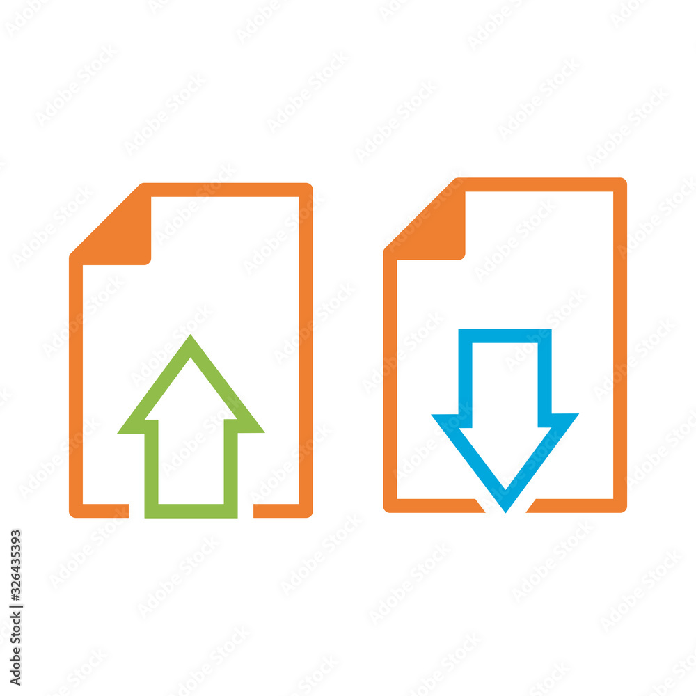 download and upload document icon vector download and upload document icon vector