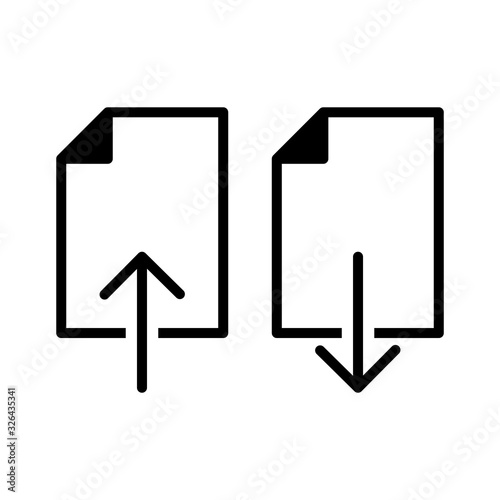 download and upload document icon vector