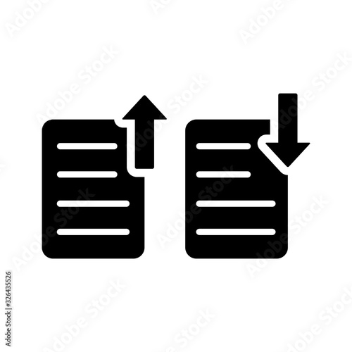 download and upload document icon vector