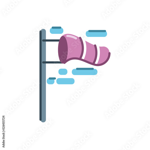 windsock pole icon , flat style design