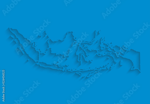 Obraz na plátně Indonesia map, Asia country map vector template