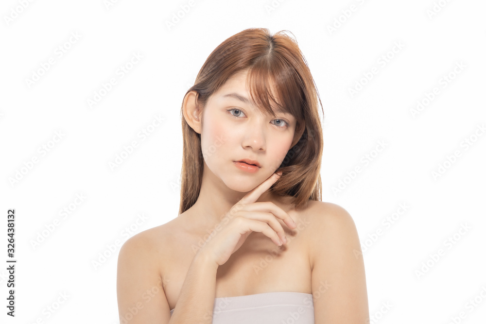 Beautiful Young Asian Woman short hair with Clean Fresh Skin. Face care, Facial treatment, Cosmetology, beauty and healthy skin and cosmetic ideas concept. Beautiful Young Asian Woman short hair with Clean Fresh Skin. Face care, Facial treatment, Cosmetology, beauty and healthy skin and cosmetic ideas concept.