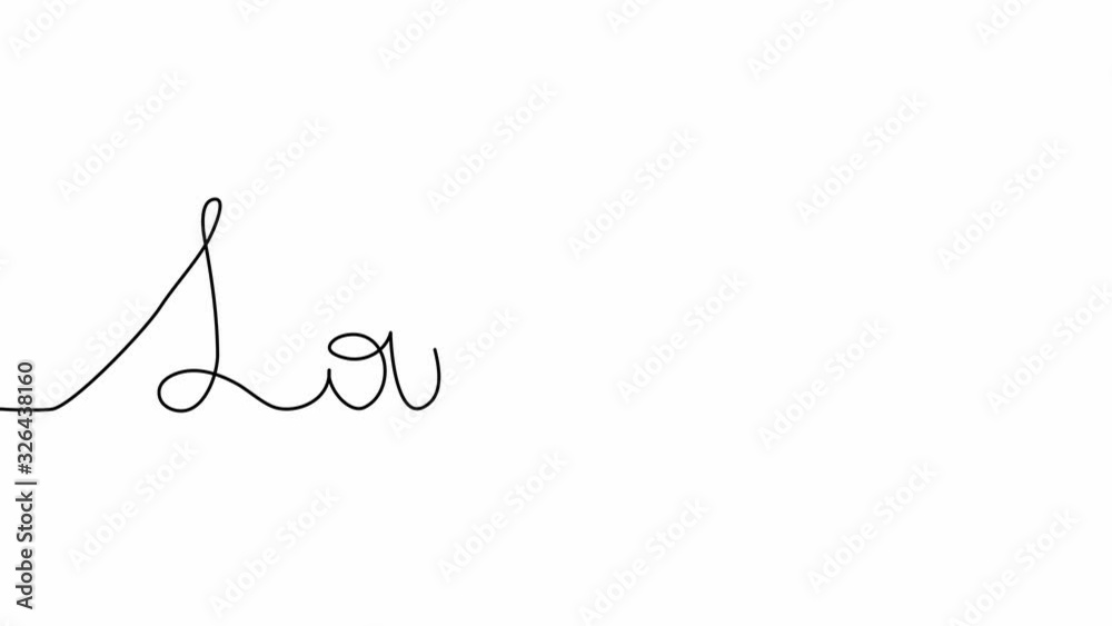 Self drawing animation of continuous one line drawing of isolated object - word text love cursive. Red line. Word and heart Self drawing animation of continuous one line drawing of isolated object - word text love cursive. Red line. Word and heart