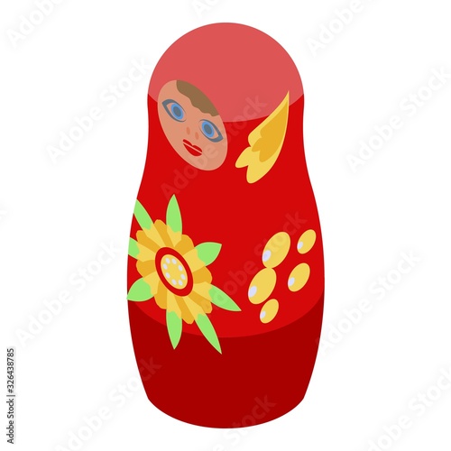 Baby nesting doll icon. Isometric of baby nesting doll vector icon for web design isolated on white background